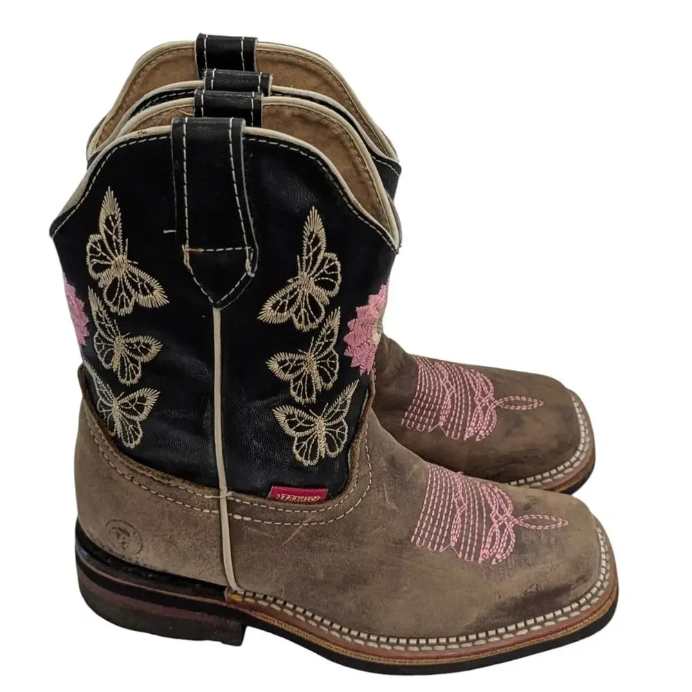 Girls Maury Cheyenne Western Cowboy Boots Size 20 MX US 13 Kids Pink Flower
